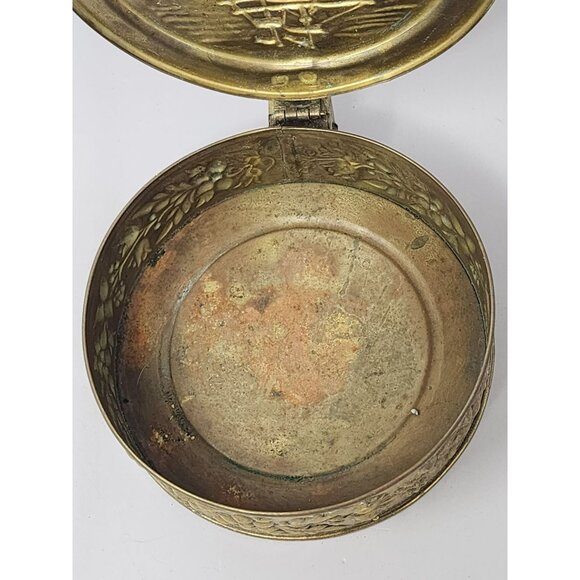 Vintage Brass & Wood Ship Design Silent Butler/Bed Warming Pan With Handle - Picture 4 of 15